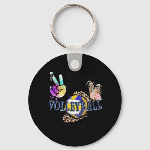 Peace Liebe Volleyball Oma Life Mama Oma Leopard Schlüsselanhänger