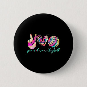 Peace Liebe Volleyball Player Gefärbte Krawatte St Button