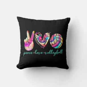 Peace Liebe Volleyball Player Gefärbte Krawatte St Kissen