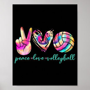 Peace Liebe Volleyball Player Gefärbte Krawatte St Poster