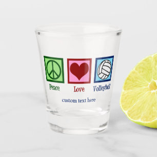 Peace Liebe Volleyball Spieler Personalisierte Man Schnapsglas