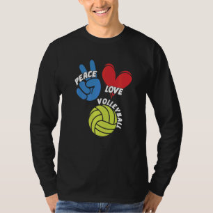 Peace Liebe Volleyball Spielteam Trainer Sette T-Shirt