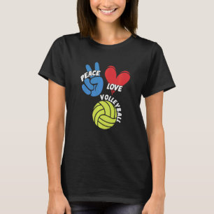 Peace Liebe Volleyball Spielteam Trainer Sette T-Shirt