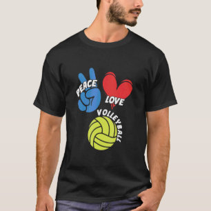 Peace Liebe Volleyball Spielteam Trainer Sette T-Shirt