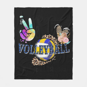Peace Liebe Volleyball Stepmutter Life Mama Oma Fleecedecke