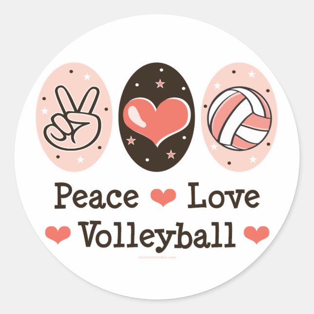 Peace Liebe Volleyball Sticker (Vorderseite)