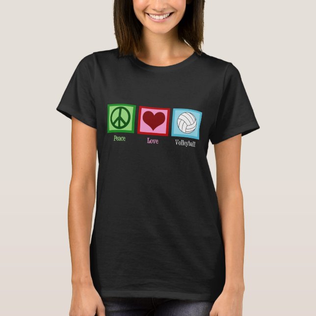 Peace Liebe Volleyball T-Shirt (Vorderseite)