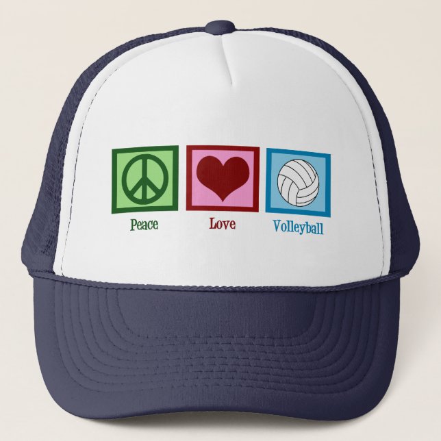 Peace Liebe Volleyball Truckerkappe (Vorderseite)