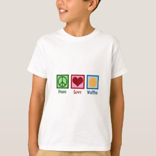 Peace Liebe Waffles Niedliche Kinder T-Shirt