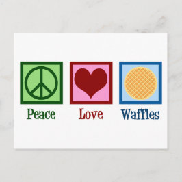 Peace Liebe Waffles Postkarte