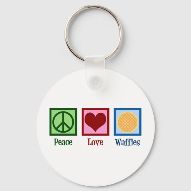 Peace Liebe Waffles Schlüsselanhänger (Vorderseite)