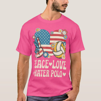 Peace Liebe Water Polo American Flag Patriotic Way