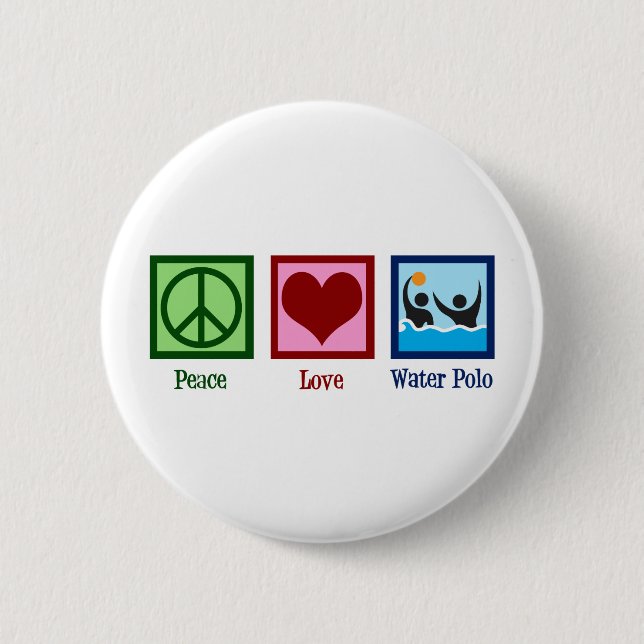 Peace Liebe Water Polo Button (Vorderseite)