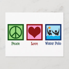 Peace Liebe Water Polo Postkarte