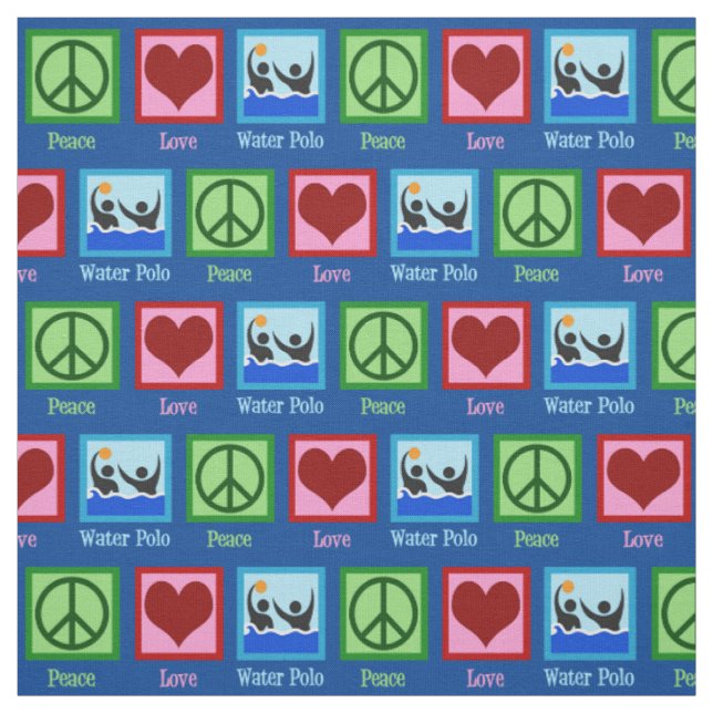 Peace Liebe Water Polo Team Blue Stoff (Muster)
