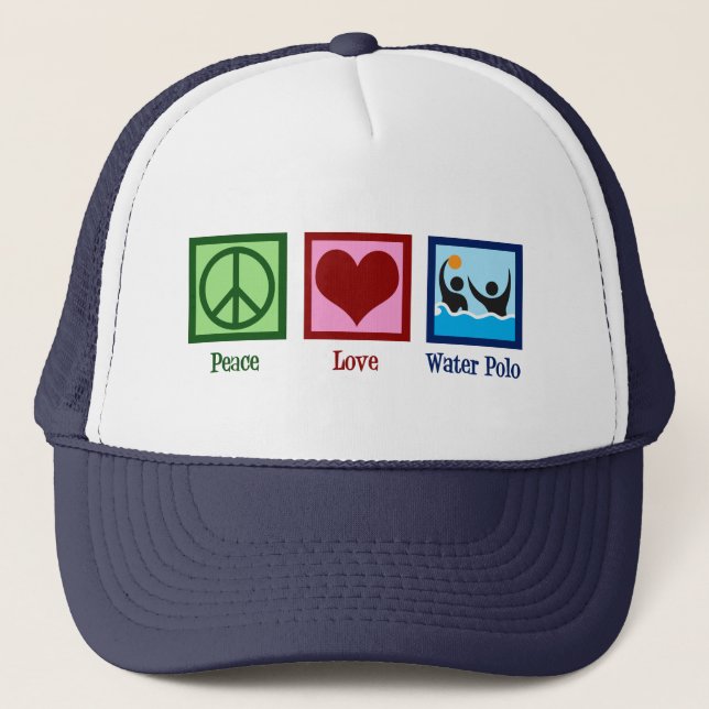 Peace Liebe Water Polo Truckerkappe (Vorderseite)