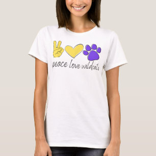 Peace Liebe Wildcats School Team Spirit T-Shirt