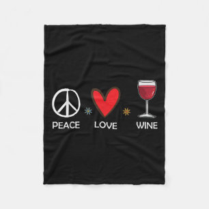 Peace Liebe Wine Funny Confiserie Al Porto Fleecedecke