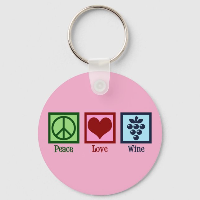 Peace Liebe Wine Schlüsselanhänger (Vorderseite)