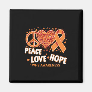 Peace Liebe Wolf Hirschhorn Syndrome Awareness Day Magnet