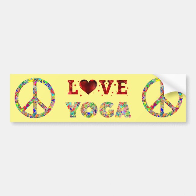 Peace Liebe Yoga Farbenfrohe Spiritualität Autoaufkleber (Vorne)