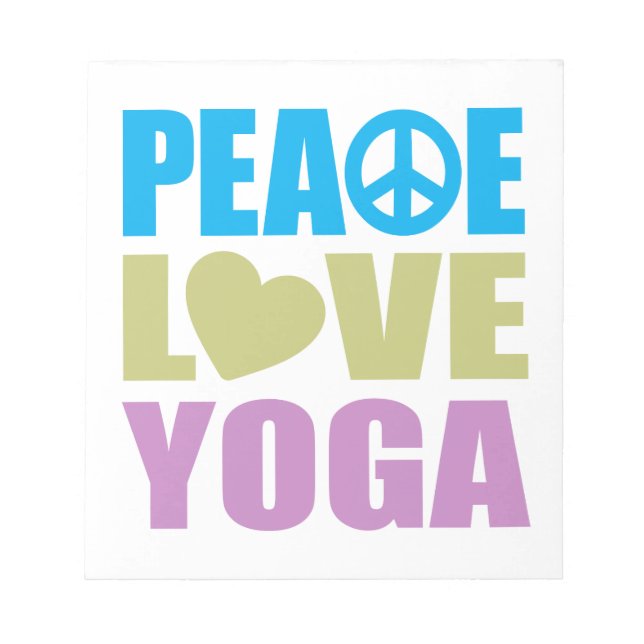 Peace Liebe Yoga Notizblock (Vorderseite)