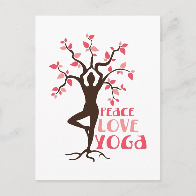 Peace Liebe Yoga Postkarte (Vorderseite)