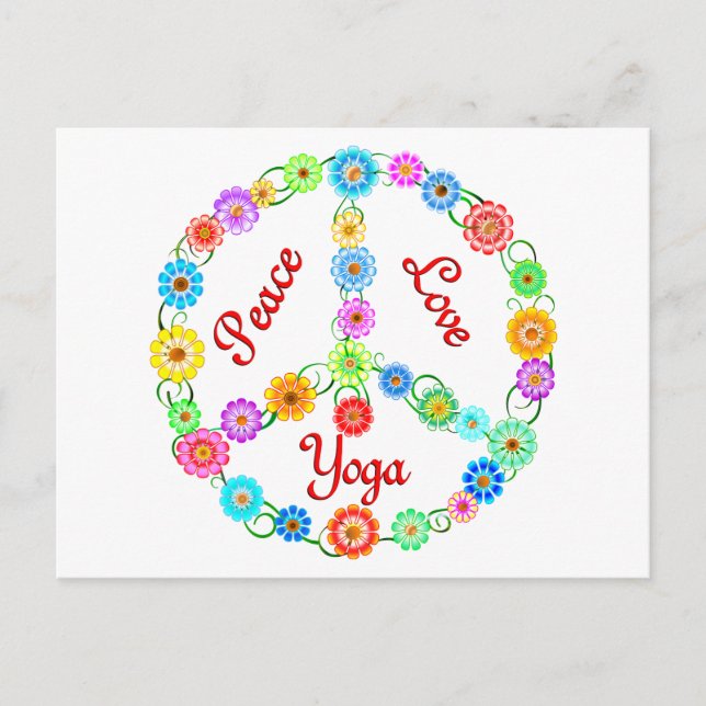Peace Liebe Yoga Postkarte (Vorderseite)