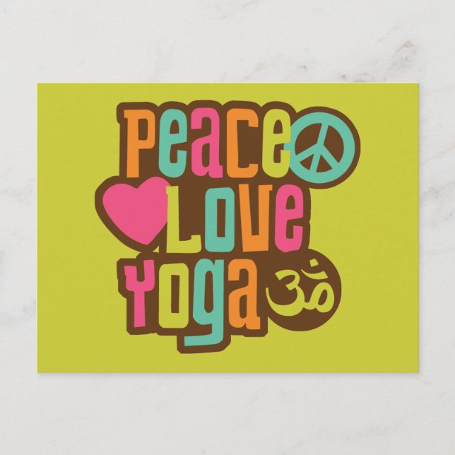 Peace Liebe Yoga Postkarte (Vorderseite)