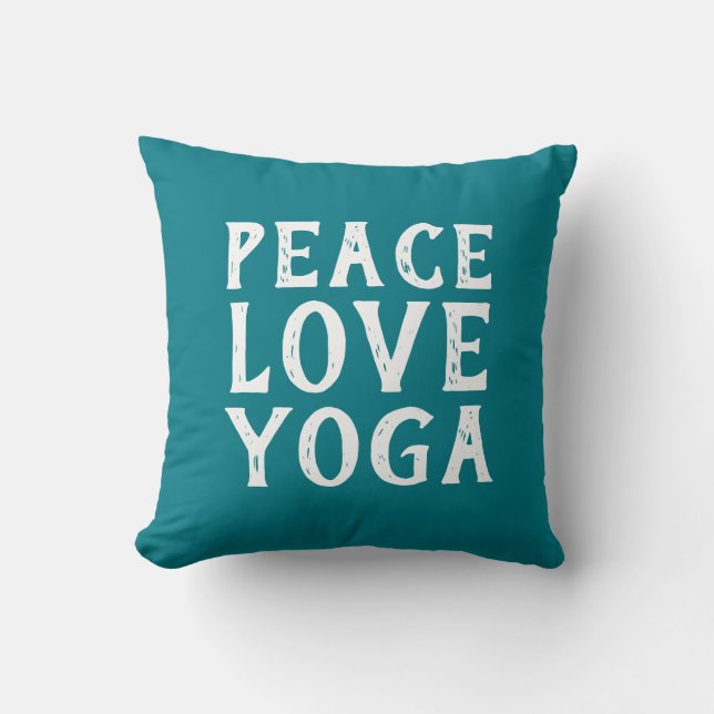 PEACE LIEBE YOGA typografie | Kissen (Vorderseite)