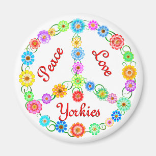 Peace Liebe Yorkies Magnet