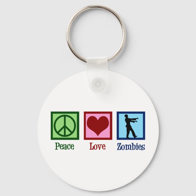 Peace Liebe Zombies Schlüsselanhänger (Vorderseite)