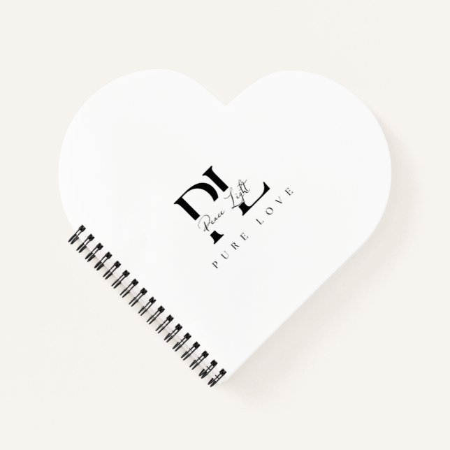 „Peace Light – Pure Love“-Logo Notizbuch (Vorderseite)