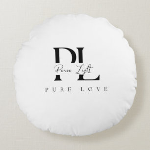 „Peace Light – Pure Love“-Logo Rundes Kissen