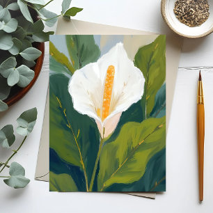 Peace Lily Blume Malerei Postkarte
