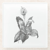 Peace lily Hand Drawn Fine Botanical Art