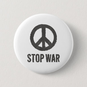 Peace Logo Hippie-Symbol Stopp War Protest Frieden Button