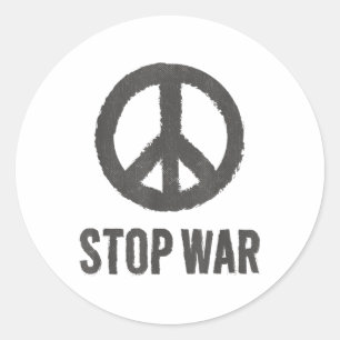 Peace Logo Hippie-Symbol Stopp War Protest Frieden Runder Aufkleber