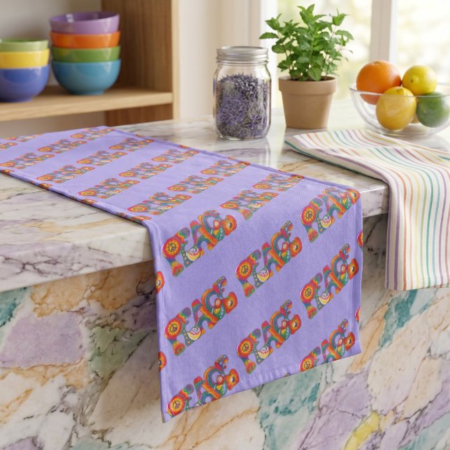 Peace Long Table Runner Großer Tischläufer (Von Creator hochgeladen)
