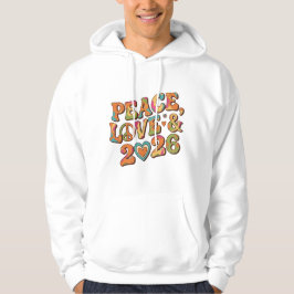 Peace Love 2026 Groovy Retro Kapuzenpullover Hoodie