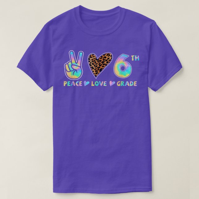 Peace Love 6th Grade Squad Back to School Teacher  T-Shirt (Design vorne)