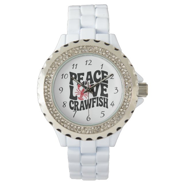 Peace Love and Crawfish Cajun  Armbanduhr (Vorderseite)