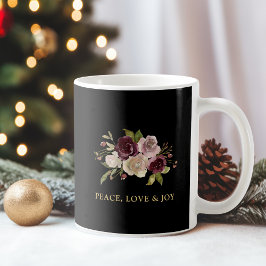 Peace Love and Joy Winter Bouquet Holiday Kaffeetasse