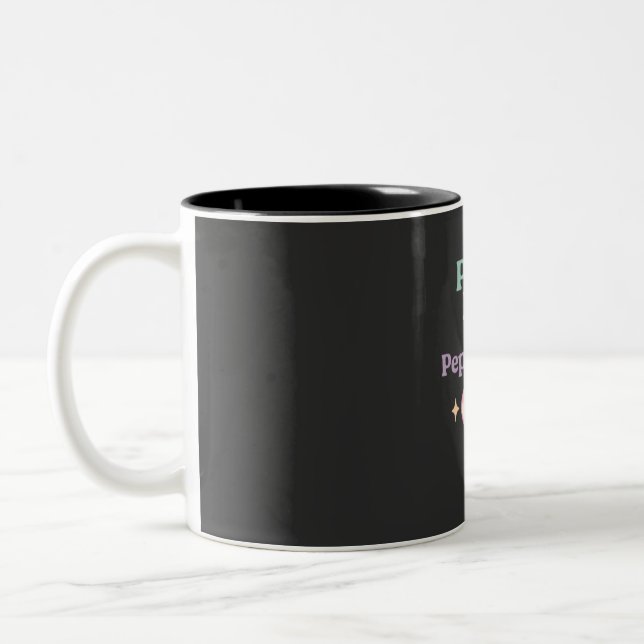Peace, Love and Peppermint Zweifarbige Tasse (Links)
