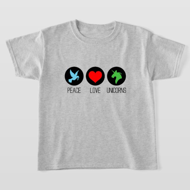 Peace love and unicorns T-Shirt (Ablage )