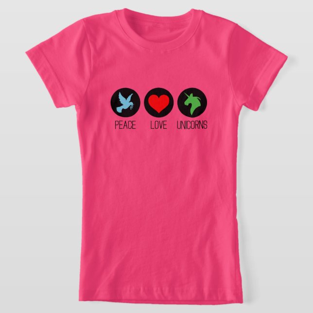 Peace love and unicorns T-Shirt (Ablage )