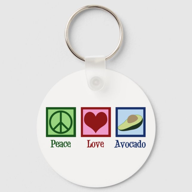 Peace Love Avocado Schlüsselanhänger (Vorderseite)