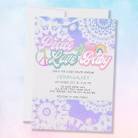 Peace Love Baby Groovy Pastell Tie Dye Baby Shower