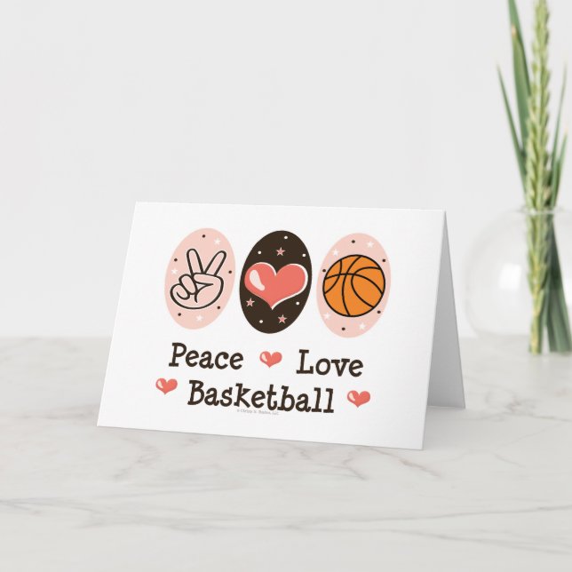 Peace Love Basketball Carte de voeux (Devant)
