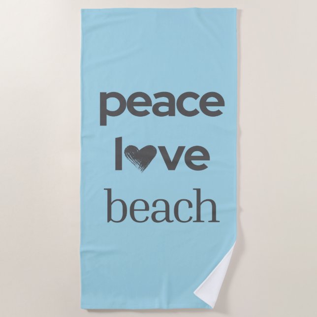 Peace Love Beach - Coastal Blue Ocean Life Pool Strandtuch (Vorderseite)